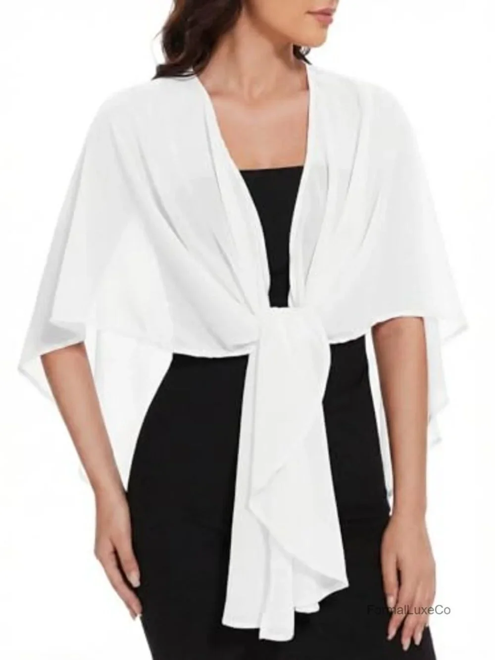 Sheer Chiffon Shawl Wrap for Evening Dresses Wedding Scarf Cover Up